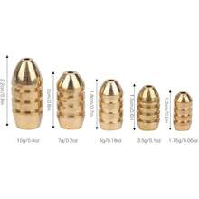 Alomejor 25 Piezas de plomos de Pesca, Pesas para Voltear, Pesas de Cobre para Pesca con CAA, con Caja de Cinco Compartimentos - 1 - Ver 4