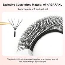 12排 NAGARAKU 雙頭 5D W 0.07C D型 自然款 柔軟輕盈 手工編織 扇形 自動花朵接睫毛假睫毛 - D - 查看 4