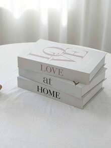 1/3件装 时尚折叠仿真书装饰品，时尚家居风格LOVE/AT/HOME纸板书装饰品，现代设计师仿装饰书，适用于家居、客厅、桌面、墙面装饰，适用于各种场景