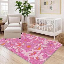 1 Piece Of Pink Floral Pattern Mat, Lightweight And Easy To Wash, Suitable For Summer And Autumn, Ideal For Bedroom, Living Room, Hallway, Balcony, Terrace Room Decoration - Nhiều màu - Xem 10