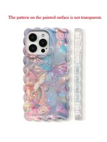 Shockproof Butterfly Element Fashion Phone Cases Butterfly Print Braided Ruffles Edge Fashion Protective Phone Case Compatible With IPhone16/16 IPhone15/New IPhone14/12PROMAX/13PROMAX/14PROMAX/Braided Print Shockproof Creative Phone Case For XR /7/8, Painted Compatible With IPhone15Promax, IPhone13 Case, IPhone14 IPhone11 Soft Shell, P12 Shockproof XS Soft Phone Case Waterproof Anti-Fall Scratch Resistant Spring Gift Spring Birthday Party Gift,International Version, Not The Domestic Version - Multicolor - View 3