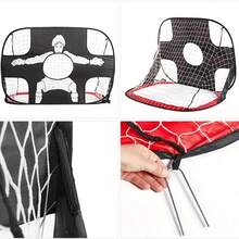 1pc Portable Nylon Football Goal With Goalkeeper Design, Made Of PA Material, Neutral Adult Size, Team Sports Equipment, Quick-Open Grid Football Training Gate, Suitable For Indoor/Outdoor, Lawn, Playground, Backyard, Family Gathering, Football Sports Accessories, Football Equipment, Football Gift - Black - View 3