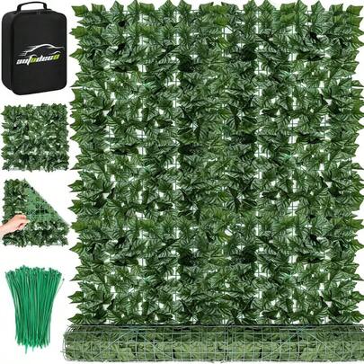 New Artificial Ivy Privacy Fence Screen 99x39.5in Faux Greenery Privacy Fence Backdrop Ivy Vine Leaf Hedges Fence With Bag For Indoor Outdoor Garden