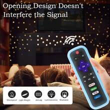 Funda para control remoto AWYYRemote que se ajusta a un paquete de 3 fundas para control remoto Roku compatibles con el control remoto Onn Roku TV  Roku Express 4K que brilla en la oscuridad - Rosa brillante Azul brillante Verde brillante - Ver 5