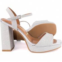 Vizzano Platform Sandal With Chunky Heel, Original, 6551-100 - Silver - View 5
