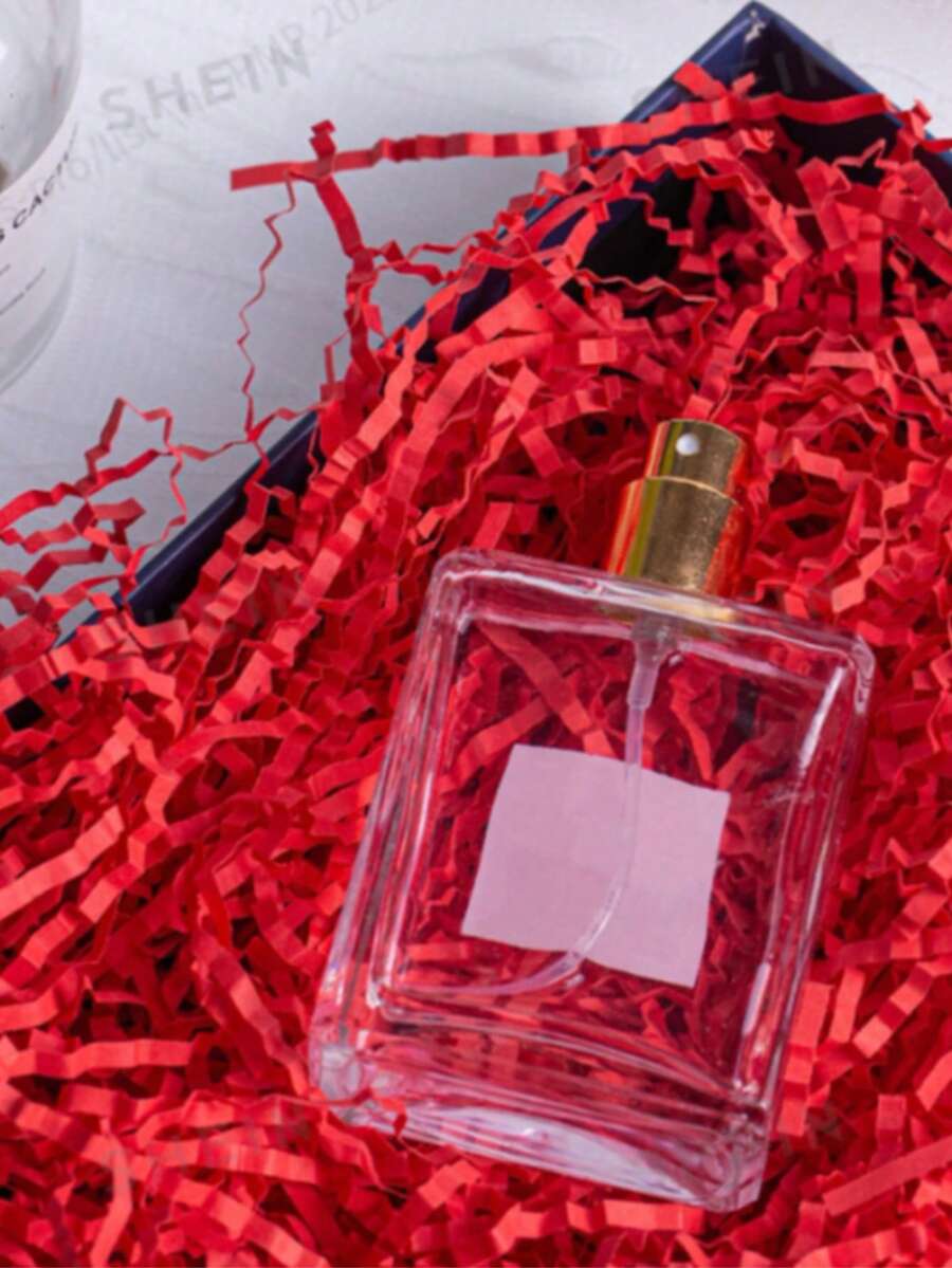 Red Colored Raffia Paper Shreds, Decorative Gift Box Filler For Wedding Favors, Candy Packaging - Red - View 1