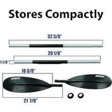 4 Part Easy Pack Kayak Paddle (7'10") With Asymmetrical Fiberglass Reinforced Nylon Blades Boats - Black - View 2