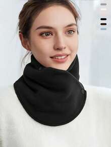 1pc Solid Color Women Winter Neckwarmer, Thick Fleece Neck Warmer Scarf, Windproof & Thermal, Suitable For Autumn Winter, Great Gift For Friends And Family