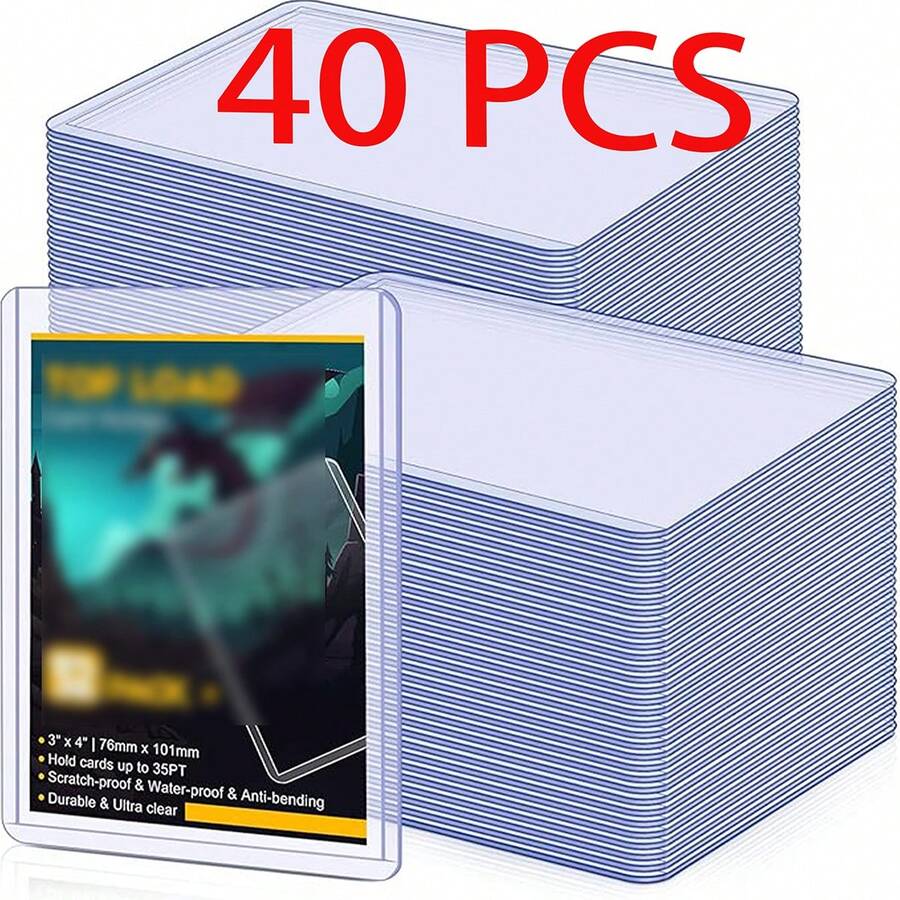 Double-Sided Film Protection Card Sleeves & Toploaders (40-Pack) - Innovative Dual-Layer Coating For Scratch Resistance & Crystal Clarity, 3"X4" Standard Size For Sports & Trading Cards