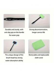 1pc Car Windshield Duster Brush, Window Cleaning Brush Anti-Fog Wiper Mop Car Washing Tool Glass Cleaner Brush - Green (2 Hoods) - View 8