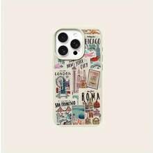Funda TPU con Diseño de Collage de Arquitectura Escénica para iPhone 17/16 PRO MAX/14/16 PLUS/15/13P/12/11, Carcasa Protectora Anticaídas de Alta Estética, Funda Original con Gráficos. - Blanco - Ver 1