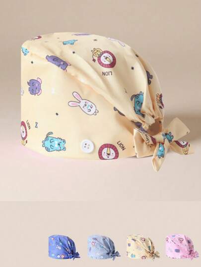 1pc Animal Print Medical Cap, Fashionable Same Style Work Hat, Niche Design Work/Travel Hat, Suitable For Medical, Nursing, Beauty Industry