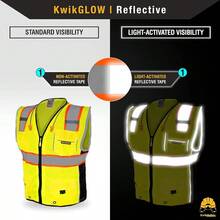 KwikSafety Class 2 Safety Vest High Visibility Executive Deluxe Safari Reflective Safety Vests Construction Reflective Multiple Pockets Meets ANSI/ISEA 107-2010 Class 2 Level2 Yellow Size Large/XLHigh-Visibility Vest - SG - Ver 3