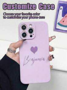 1 chiếc ốp lưng điện thoại TPU màu tím lỏng có thể tùy chỉnh, ốp lưng điện thoại in tên cá nhân, ốp lưng điện thoại vĩnh cửu, ốp lưng điện thoại hình trái tim, ốp lưng điện thoại mùa thu/đông, vỏ bảo vệ TPU, quà tặng Halloween, Giáng sinh, kỷ niệm, Ngày Valentine, phiên bản quốc tế, không phải phiên bản nội địa. - Màu tím - Xem 1