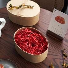 Red Colored Raffia Paper Shreds, Decorative Gift Box Filler For Wedding Favors, Candy Packaging - Red - View 4