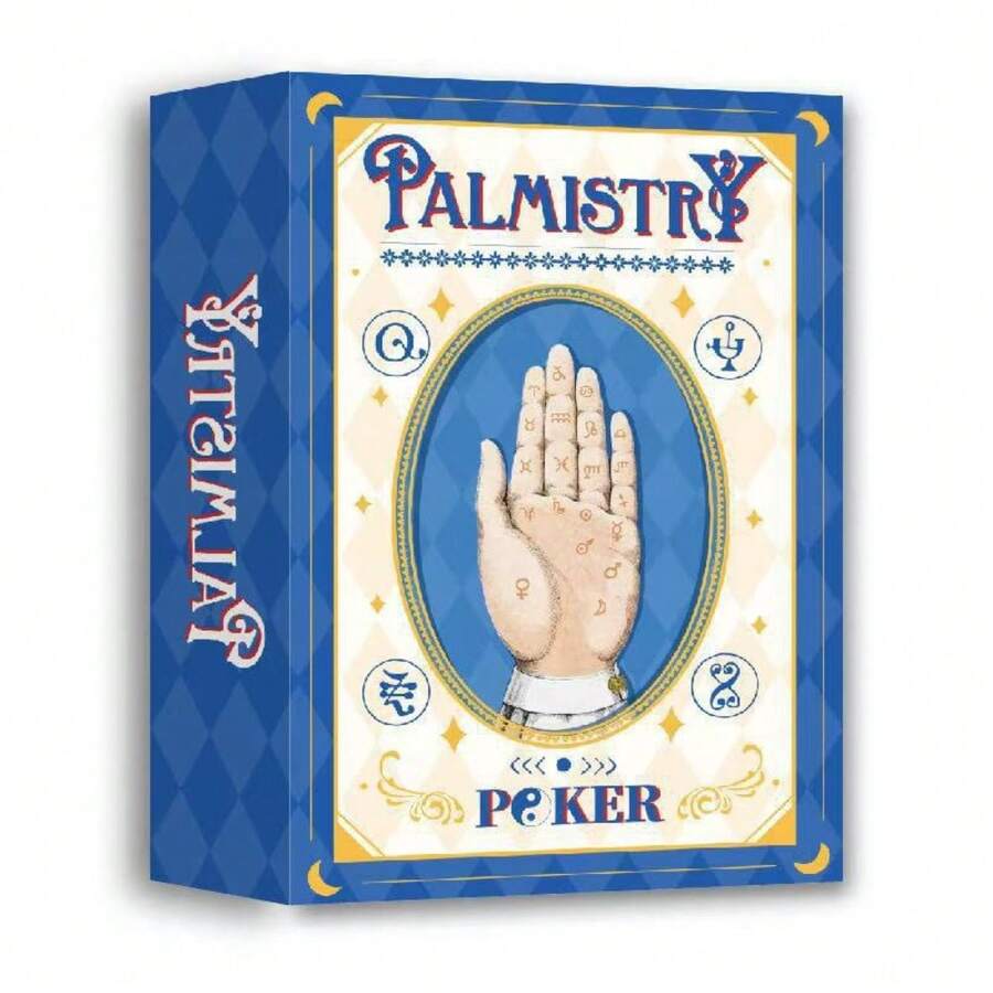 1 Deck Palm Print Fortune Telling Playing Cards, Unique Palm Design, High-Quality Card Paper, Easily Initiate Conversations, Adult Party Game, Social Gathering Entertainment, Casual Card Game, Mysterious Divination Cards, Durable - Multicolor - View 1