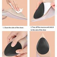 1/3/5 Pairs Anti-Slip Rubber Sole Stickers, Waterproof Heel Pads, Trimmable, Suitable For Formal Shoes And Casual Shoes - Multicolor - View 4