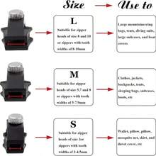 9pcs Universal Zipper Repair Kit, Instant Zipper Repair, No Sewing Required, Suitable For Jackets, Suitcases, Bags - Durable Replacement Zipper Slider, Equipped With Easy Installation Tool - Black - Black - View 6