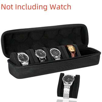 1个3/5/10格手表收纳盒，便携式旅行整理包，适用于腕表（适合各种尺寸的手表）——耐用的牛津布外层，柔软的衬垫内里，拉链设计，方便您在家或旅行时保护和整理您的手表收藏。