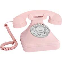 HAWTCorded Pink Retro Landline Home Phone Basic Pink Decorative Analog Telephone Set Senior Phone For Home/Office/Hotel - Hồng - Xem 4