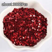 3000颗星形亮片彩纸屑，红色星星桌面装饰彩纸屑，金属箔星星亮片，适用于婚礼、生日派对、情人节、节日装饰、派对装饰、派对用品 - 紅色 - 查看 9