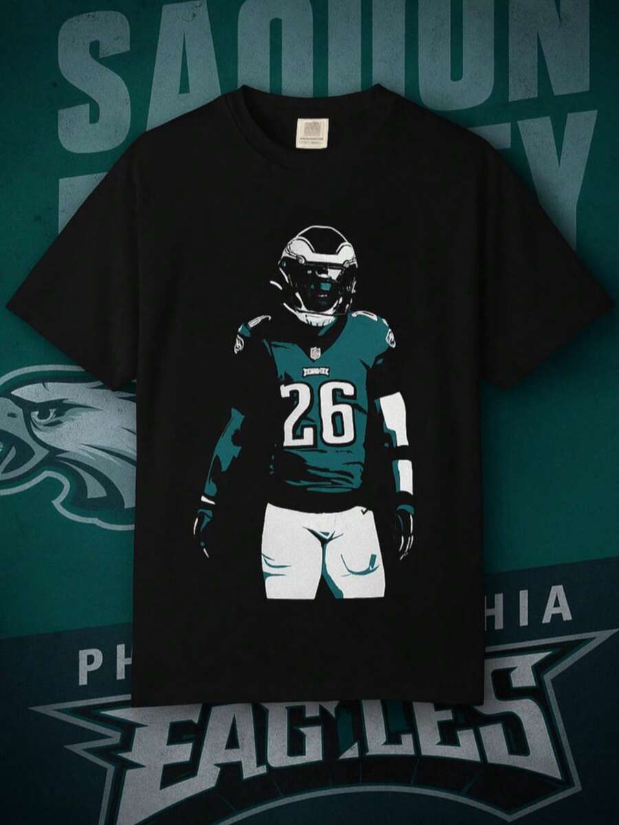 Vintage Saquon Barkley Tee Philly Football T-Shirt _ Retro Sports Fan, Eagles Game Day, Unisex Stree - màu đen - Xem 1