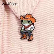 Cartoon Funny Cowboy Frog Enamel Pin Cute Amphibians Animal Metal Brooch Lapel Backpack Badge Jewelry Gifts For Friends - 1pc - 查看 12
