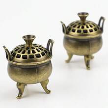 Chinese Style Tripod Incense Burner, Zinc Alloy With Incense Sticks, Suitable For Various Festivals, Home Decor Incense Burner, Auspicious And Festive, Indoor Decoration