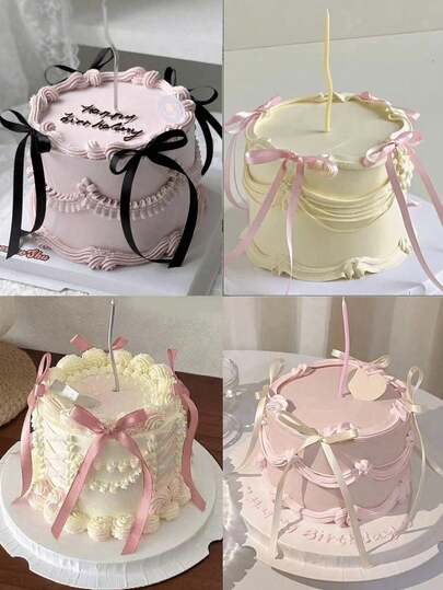 1/10 piezas Decoraciones de torta con lazos de cinta, falda de seda para torta, decoración de torta de graduación, decoración de mesa para fiesta de cumpleaños, decoración de torta de fiesta, lazos decorativos, decoración de torta de cumpleaños con tema de ballet, decoración de torta con lazo negro, adecuado para fiesta de cumpleaños, baby shower, boda