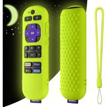 AWYYHi Color Silicone Remote Cover For Roku Streaming Stick 4k Roku Express 4K+ Remote Roku Voice Remote Official RCA1R 2023 Roku Express Remote Cover With Lanyard(Glow Green) - GLOWGREEN - Xem 1
