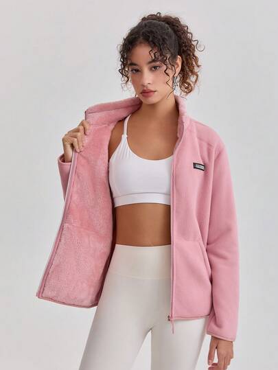 Women's Outdoor Casual Thermal Lined Jacket, Fashionable Loose Fit Long Sleeve Windbreaker For Autumn/Winter, Suitable For Ages 5-20, Suitable For Skiing