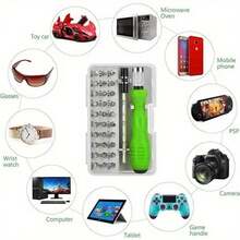 32pcs Precision Screwdriver Set - Mini Magnetic /Flat Head Screwdrivers With Portable Storage Box, Lightweight CR-V Steel, Suitable For Car/Furniture/Smartphone/Camera/Small Electronics Repair, Essential Home & Professional DIY Tool Kit - Multicolor - View 5