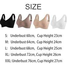Genérico Super Firming Wire- All-Day Comfort No More Sagging,Womens Ribbed Adjustable Wireless , Full Support Bralettes(White XL) - Multicolor - Ver 8