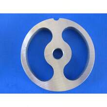 #12 size Kidney shaped Sausage Stuffing plate, LEM, TorRey, MTN Meat Grinders. Stainless steel disc no rust! - Inoxidable - Ver 2