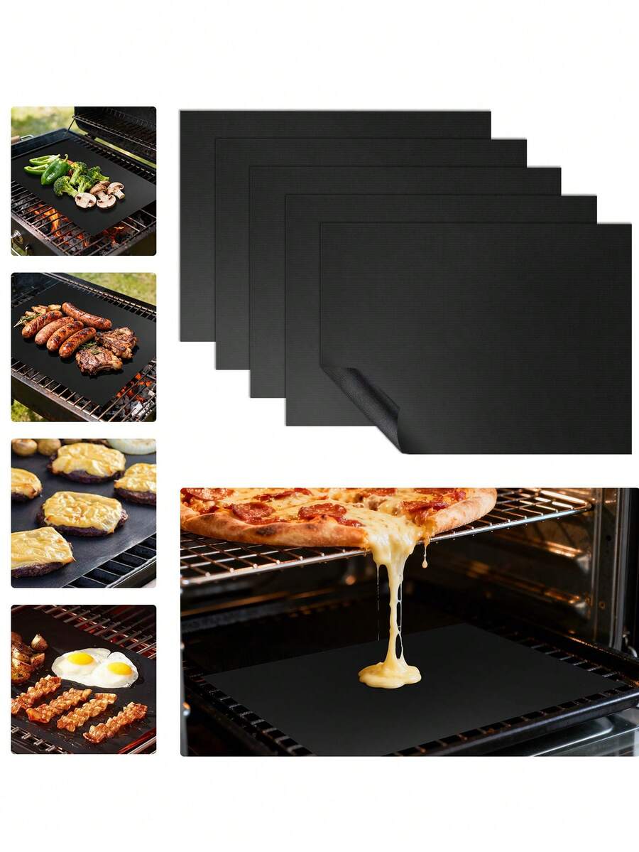 Reusable Non-Stick Oven Mat - Heat-Resistant Baking Liner, Suitable For Toasters, Gas And Electric Ovens, Grills - Perfect For BBQ And Outdoor Cooking, 1pc, Highly Practical - Black - View 1