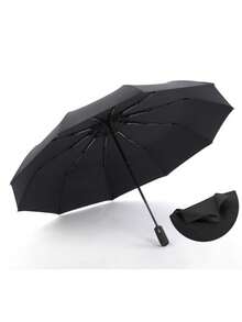 10根伞骨自动防风伞，防水，轻便旅行伞 - 男女通用，学生理想之选，一键开合，加固防风防雨设计，多功能旅行伞