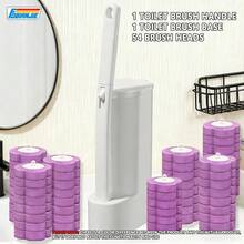 FOBIANJIE Disposable Toilet Brush - Toilet Bowl Cleaner, Toilet Cleaning Supplies, Toilet Brush With Holder, 36/54 Refills For Cleaning And Hygienic Bathroom Maintenance - Multicolor - View 13