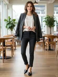 WHDXY 1 Pair Women's Pointed Toe Soft Leather Slip-On Flats, Versatile Casual Office Work Shoes, Comfortable Driving Loafers, Light Flat Bottom Shoes, Elegant Lady Style