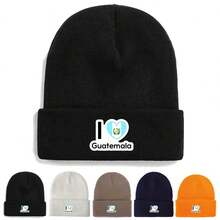 Abulen Guatemala Style Unisex Winter Knit Hat - Thickened Warm With Pom Pom, Lightweight Elastic Stretch Design, 6 Colors Available (Black/White/Brown/Blue/Orange/Grey), Cold-Proof Headwear - Trắng - Xem 3