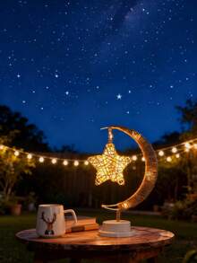 Lampă de lună alimentată cu baterii, lumină magică a lunii, lumină decorativă pentru dormitor Ramadan, lampă de zână, lumină cer înstelat, lumină de noapte magică pentru copii, lampă galaxie, decorațiune Eid, decor de Crăciun, cadou