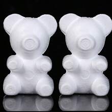 1/2个白色泡沫熊模具，可用于制作泡沫玫瑰DIY熊、婚礼花卉、婚礼派对装饰、餐桌装饰品、派对礼物装饰品、圣诞装饰品、DIY圣诞礼物。 - 彩色 - 查看 9