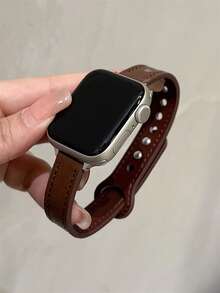 1条超薄替换表带,兼容 42mm、38mm、40mm、41mm、44mm、45mm、46mm、49mm,时尚智能手表表带,适用于Series Ultra2、Ultra SE2、SE 11、10、9、8、7、6、5、4、3、2、1,女士款,可作为学生返校礼物 - 咖啡棕 - 查看 6