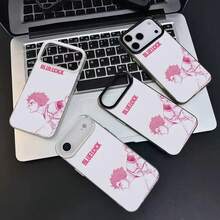 1pc B-Blue L-Lock Funda de Teléfono Anime Diseño IMD Color Plata Funda Compatible con  17 16 15 14 13 12 11 Air Pro Max Plus, Funda Compatible con  17,  17 Pro,  17 Pro Max - z3 - Ver 6