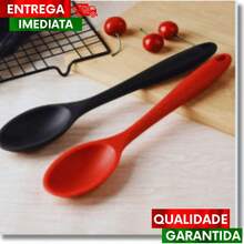 Jogo 06 colher de silicone  28CM Durabilidade para sua cozinha Utilidade para sua Receita Premium - JOGO 06 COLHER DE SILICONE - Visão 3
