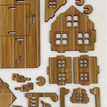DIY木制拼图玩具，建筑模型，DIY房屋模型套件，益智玩具，拼图玩具，儿童和成人礼物，激光切割，无需工具组装 - 彩色 - 查看 6