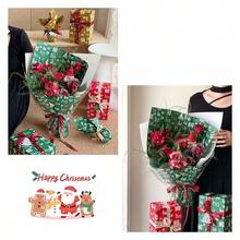 20张圣诞包装纸，印有圣诞颂歌、苹果和花卉图案 - 彩色 - 查看 9