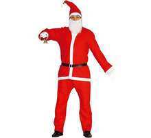 Guirca Disfraz barato de Papa Noel con Gorro y Barba para Hombre, ✅ Entrega 24/48h a España, Incluye Gorro, barba, chaqueta, pantalón y cinturón, Disfraz de Papa Noel, perfecto para Navidad, de material 100% poliéster - Multicolor - Ver 1