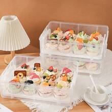 3 Tier Stackable Cupcake Carrier Box Muffin Cake Holder Plastic Clear Container - Clear - View 5