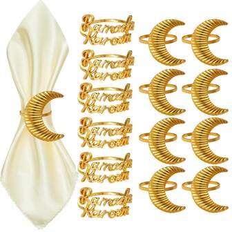 1 st/4 st/8 st Ramadan Kareem Eid Mubarak Legering Servettspänne Hem Middagsbordsdekoration Eid Gåvor