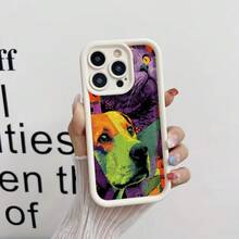 Cubierta de telefono con diseño de gato y perro multicolor negro para iPhone uso diario - Burdeos - Ver 3
